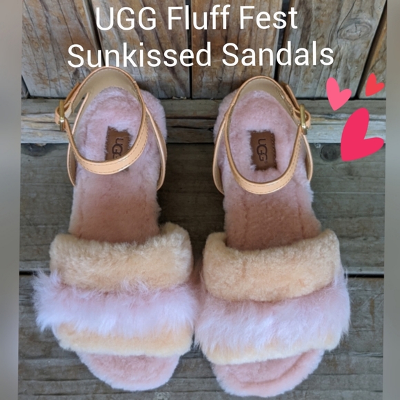 UGG Shoes - UGG NIB Fluff Fest Sunkissed Sandals, Sz 6